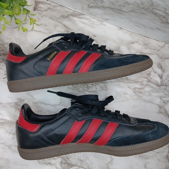 ADIDAS Samba Team Manchester United Sneakers Shoes Men's Size 7.5 Black - Picture 3 of 13